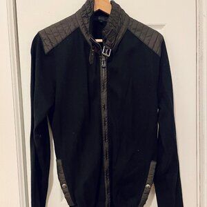 Belstaff Made in Italy Buckle Collar Black Sweater Medium